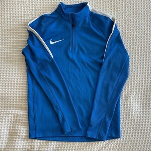 Nike Boy’s Blue and White 1/4 Zip-Up Warm Up size L